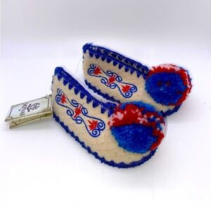 Minas Tradition Greek Wool Slippers toddler size 5 (12-18 months) NWT